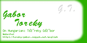 gabor toreky business card